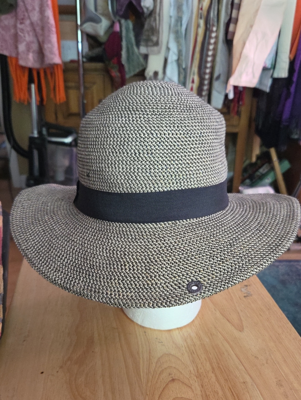 Peter Grimm Two-Tone Woven Hat with Black Band